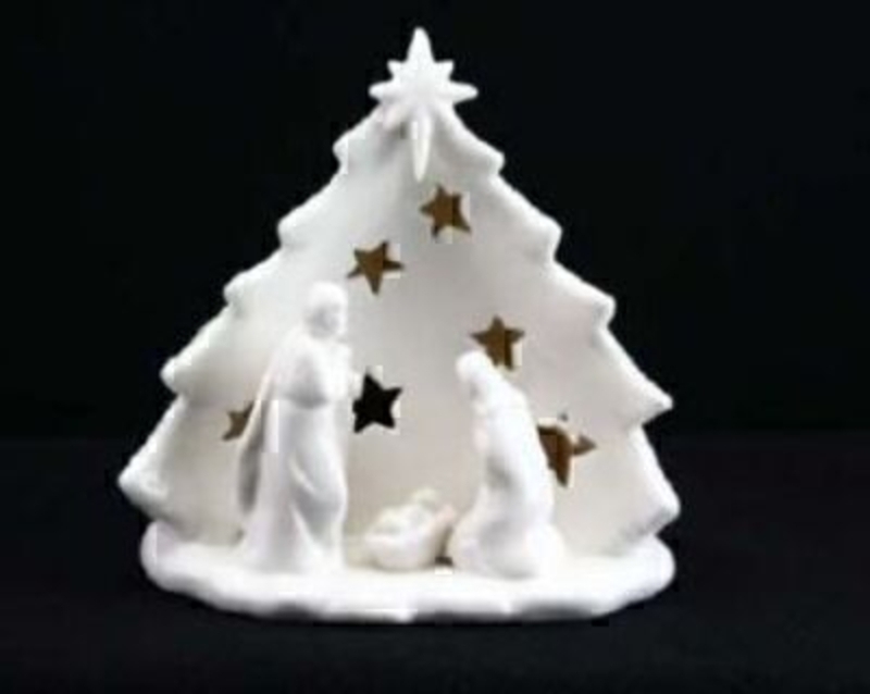 White Ceramic Nativity Nightlight By Gisela Graham White Ceramic Nativity Nightlight by Gisela Graham. Perfect Christmas decorations for you to enjoy a beautiful candle holder. Size 15x13x10cm<br><br>
Gisela Grahams collections of Nativity sets range from traditional to the contemporary and the ranging from delicate carved sets to exquisite ceramic nativity sets. Nativity makes a perfect Christmas display for your mantelpiece or on your Christmas table as a centrepiece. <br><br>
If it is Christmas Decorations to be sent anywhere in the UK you are after than look not further than Booker Flowers and Gifts Liverpool UK. Our Christmas Decorations are specially selected from across a range of suppliers. This way we can bring you the very best of what is available in Christmas Decor. <br><br>
Gisela Graham Limited is one of Europes leading giftware design companies. Gisela made her name designing exquisite Christmas and Easter decorations. However she has now turned her creative design skills to designing pretty things for your kitchen - home and garden. She has a massive range of over 4500 products of which Gisela is personally involved in the design and selection of. In their own words Gisela Graham Limited are about marking special occasions and celebrations. Such as Christmas - Easter - Halloween - birthday - Mothers Day - Fathers Day - Valentines Day - Weddings Christenings - Parties - New Babies. All those occasions which make life special are beautifully celebrated by Gisela Graham Limited. <br><br>
Gisela loves Christmas and it is her love of this occasion which made her company Gisela Graham Limited come to fruition. Every year she introduces completely new Christmas Collections with Unique Christmas decorations. Gisela Grahams Christmas ranges appeal to all ages and pockets. <br><br>
Nativity never goes old, this will be a Christmas Ornament you will bring out year after year. Which you will use to tell the younger generations about the story of Christmas. Gisela Graham really captures the spirit of Christmas in her nativity sets. <br><br>
This Gisela Graham Nativity Candle Holder is really tasteful. It will go with most decor and with the cutout stars gives a really beautiful light. So Remember Booker Flowers and Gifts for Nativity by Gisela Graham